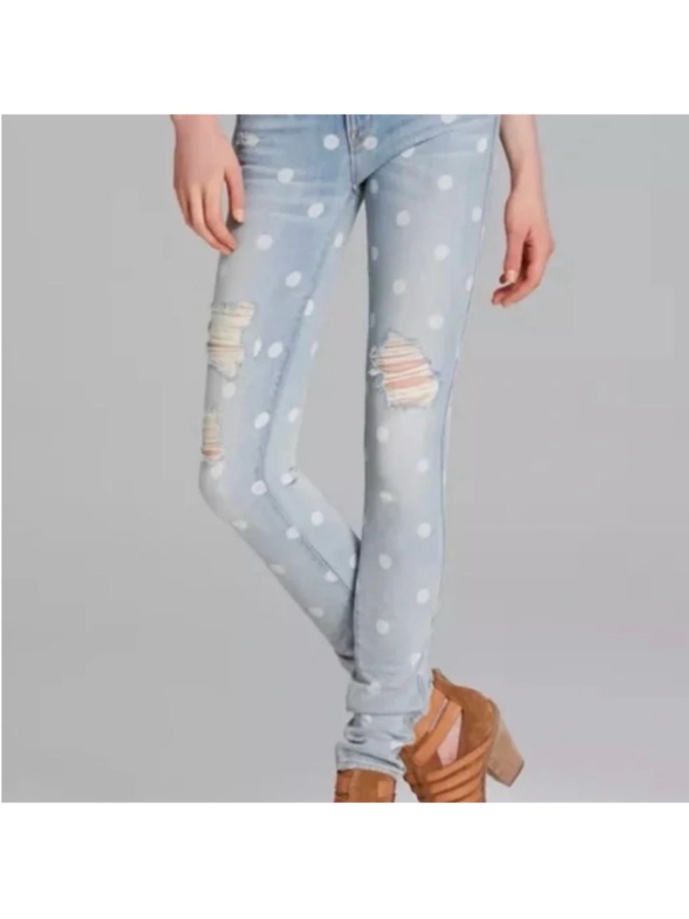 Marc Jacobs Light Blue Polka Dot Skinny Jeans